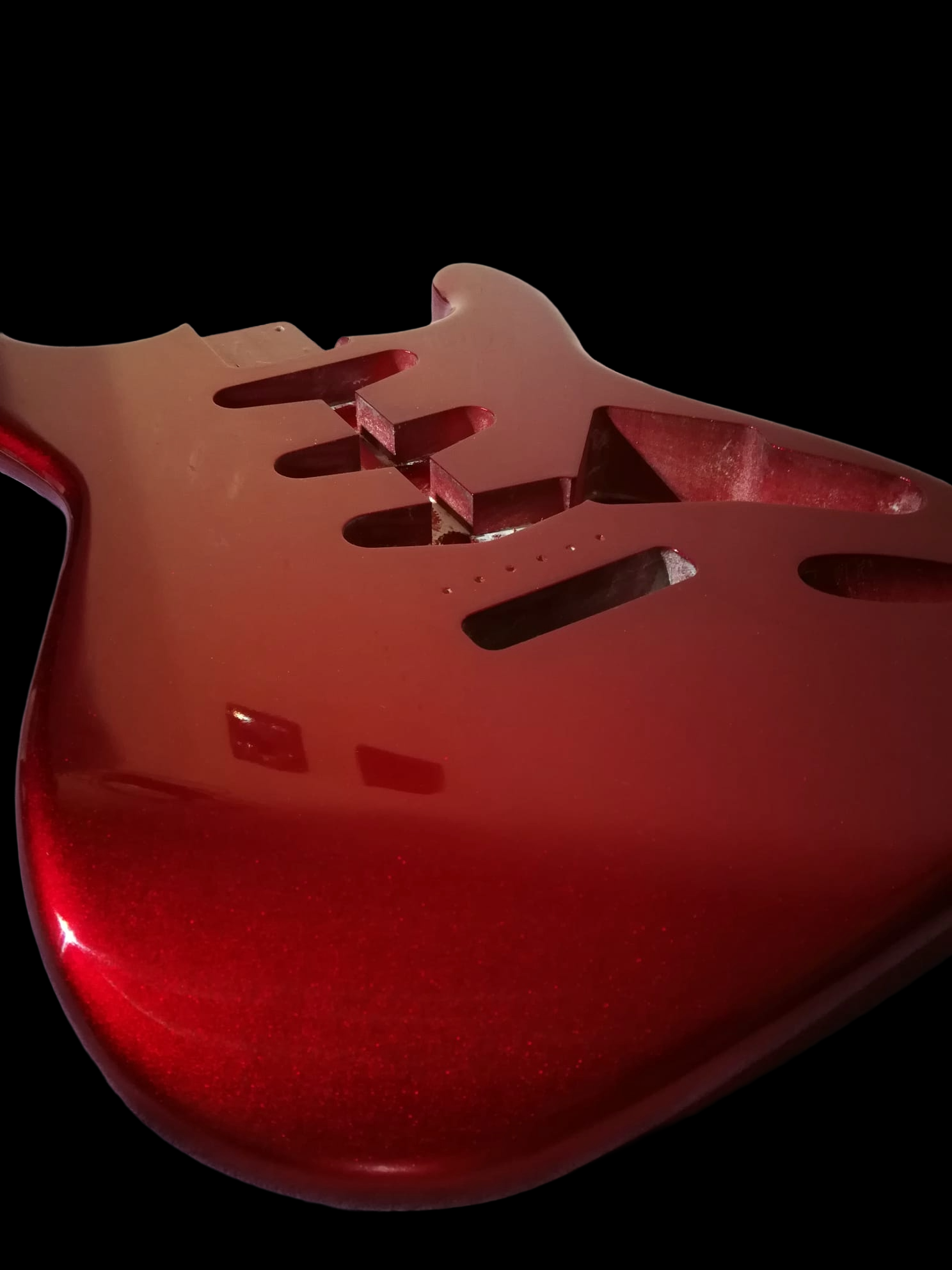 Metallic, Sparkle and Flake guitar body refinish