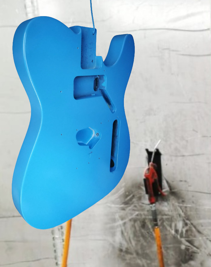Flat Colour guitar body refinish.