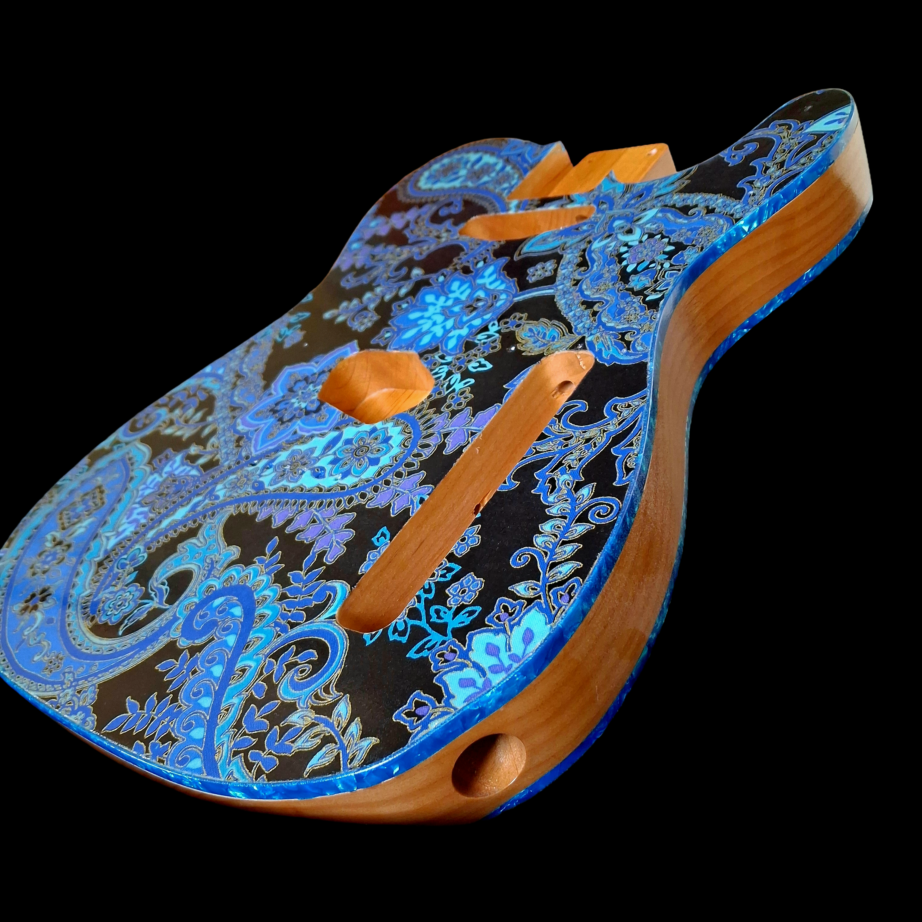 Patterned guitar body refinish