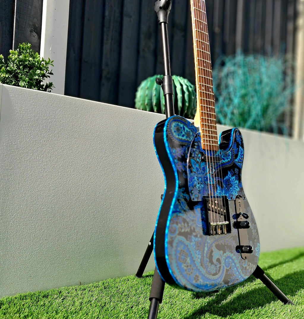 Patterned guitar body refinish