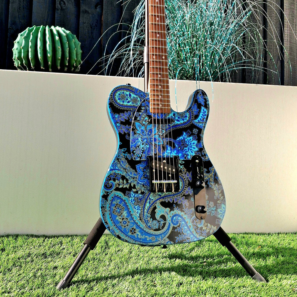 Patterned guitar body refinish